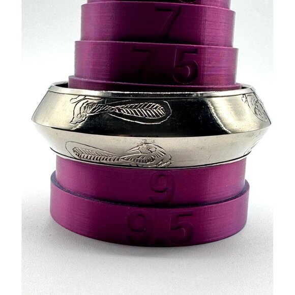 Vintage Engraved Birds Boho Hippie Bracelet Bangle Silver Tone - Picture 7 of 7